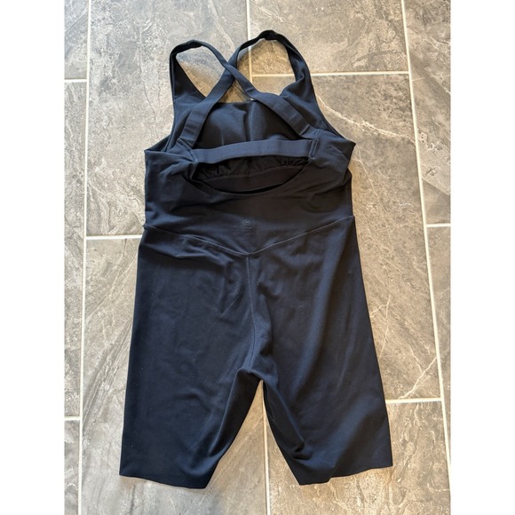 Sage Women's Black Romper Jumpsuit Sz L Activewear Built In Bra Razorback Straps - Picture 7 of 15